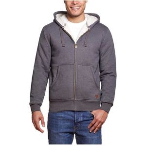 Weatherproof Vintage Sherpa-Lined full zip Hoodie in Heather gray, Sz S